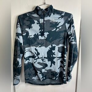 Nike Dri Fit 3/4 Zip Blue Camo Pullover